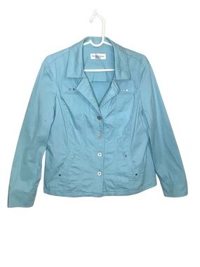 Vintage Aqua Blue Lightweight Jacket  Minimalist 90s